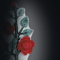 Porcelain rose shoots decorations for gravestones