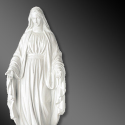 Porcelain sacred statues for cemetery chapels